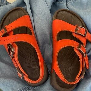 Vibrant Orange Kids Sandals with Adjustable Straps